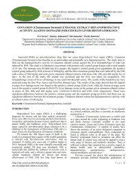 CINNAMON (Cinnamomum burmanii) ETHANOL EXTRACT HEPATOPROTECTIVE ACTIVITY AGAINST ISONIAZID INDUCED RATS LIVER HISTOPATHOLOGY