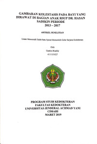 Gambaran Kolestasis Pada Bayi yang dirawat di bagian Anak RSUP Dr. Hasan Sadikin Periode 2013-2017