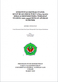 EFEKTIVITAS EKSTRAK ETANOL KULIT BUAH JERUK PURUT (Citrus hystrix) SEBAGAI BIOINSEKTISIDA TERHADAP NYAMUK Aedes aegypti DENGAN APLIKASI ELEKTRIK