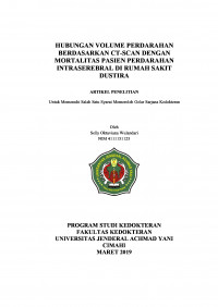 HUBUNGAN VOLUME PERDARAHAN BERDASARKAN CT-SCAN DENGAN MORTALITAS PASIEN PERDARAHAN INTRASEREBRAL DI RUMAH SAKIT DUSTIRA