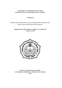 ANTESEDEN E-CUSTOMER LOYALTY JD ID (STUDI PELANGGAN DI BANDUNG DAN CIMAHI)