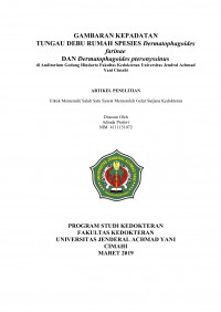 GAMBARAN KEPADATAN TUNGAU DEBU RUMAH SPESIES Dermatophagoides farinae DAN Dermatophagoides pteronyssinus di Auditorium Gedung Hindarto Fakultas Kedokteran Universitas Jendral Achmad Yani Cimahi