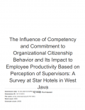 The Influence of Competency and Commitment to Organizational Citizenship Behavior and Its Impact to Employee Productivity Based on Perception of Supervisors: A Survey at Star Hotels in West Java