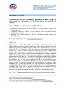 Hepatoprotective effect of Cinnamon (Cinnamomum burmanii) extract on Serum Aspartate Transaminase (AST) of male wistar rats induced with isoniazid