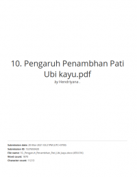 Pengaruh Penambahan Pati Ubi Kayu dalam Pembuatan Bioplastik dari Pati Sukun