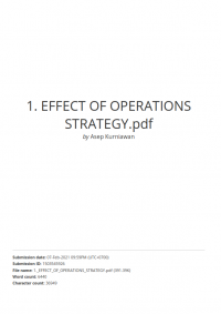 EFFECT OF OPERATIONS STRATEGY THROUGH COMPETENCE OF COMPETITIVE ADVANTAGE SMEs ACTORS OF CULINARY NORTH BANDUNG