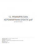 PEMIMPIN DAN KEPEMIMPINAN EFEKTIF (Kajian Pustaka)