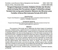 Pengaruh Keputusan Investasi, Kebijakan Dividen dan Struktur Modal Terhadap Nilai Perusahaan dengan Profitabilitas sebagai Variabel Intervening pada Subsektor Makanan dan Minuman yang Terdaftar di Bursa Efek Indonesia Periode 2015-2019