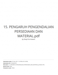 PENGARUH PENGENDALIAN PERSEDIAAN DAN MATERIAL HANDLING TERHADAP DISTRIBUSI PAKAN KONSETRAT DI KPSBU LEMBANG