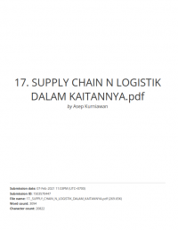 SUPPLY CHAIN N LOGISTIK DALAM KAITANNYA DENGAN KETAHANAN PANGAN DI PEDESAAN