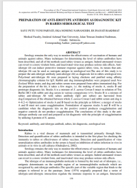 PREPARATION OF ANTI-IDIOTYPE ANTIBODY AS DIAGNOSTIC KIT IN RABIES SEROLOGICAL TEST