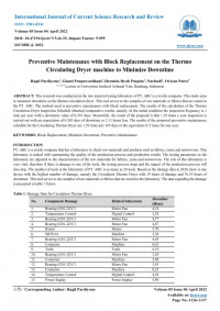 Preventive Maintenance with Block Replacement on the Thermo Circulating Dryer machine to Minimize Downtime