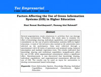 Factors Affecting the Use of Green Information Systems (GIS) in Higher Education