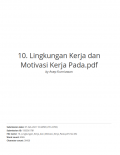 Lingkungan Kerja dan Motivasi Kerja Pada Perusahaan Manufaktur Untuk Mendukung Pariwisata Indonesia