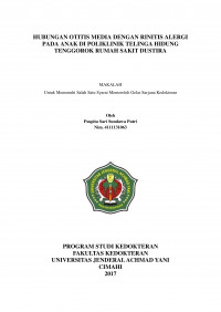 Hubungan Otitis Media Dengan Rinitis Alergi Pada Anak Di Poliklinik Telinga Hidung Tenggorok Rumah Sakit Dustira