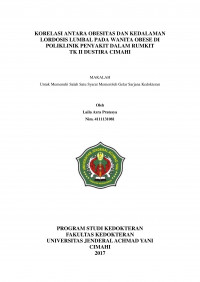 Korelasi Antara Obesitas Dan Kedalaman Lordosis Lumbal Pada Wanita Obese Di Poliklinik Penyakit Dalam Rumkit Tk Ii Dustira Cimahi