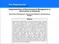 Implementation of Environmental Management at Universities in Indonesia