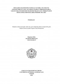 Pengaruh Macroexpectational Factors, Volatilitas Cryptocurrency, dan Net Profit Margin terhadap Harga Saham pada Sub Sektor Telekomunikasi yang Terdaftar di Bursa Efek Indonesia (BEI) Periode 2012-2022