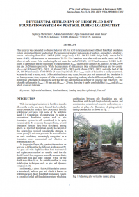 DIFFERENTIAL SETTLEMENT OF SHORT PILED RAFT FOUNDATION SYSTEM ON PEAT SOIL DURING LOADING TEST