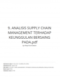 ANALISIS SUPPLY CHAIN MANAGEMENT TERHADAP KEUNGGULAN BERSAING PADA KOPERASI PRODUKSI PANGAN DI KABUPATEN BANDUNG BARAT