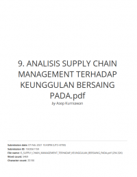 ANALISIS SUPPLY CHAIN MANAGEMENT TERHADAP KEUNGGULAN BERSAING PADA KOPERASI PRODUKSI PANGAN DI KABUPATEN BANDUNG BARAT