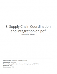 Supply Chain Coordination and Integration on Supply Chain Permformance in Food Business