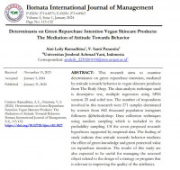 Determinants on Green Repurchase Intention Vegan Skincare Products: The Mediation of Attitude Towards Behavior