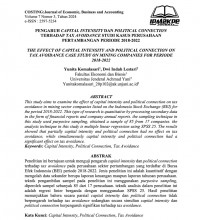 The Effect of Capital Intensity and Political Connection on Tax Avoidance: Case Study on Mining Companies for Period 2018-2022