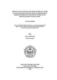 PERANCANGAN HUMAN MACHINE INTERFACE (HMI) UNTUK SISTEM KEAMANAN GEDUNG BERTINGKAT BERBASIS WIRELESS SENSOR NETWORK (WSN) MENGGUNAKAN VISUAL BASIC