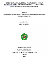 HUBUNGAN ANTARA SOCIAL COMPARISON DENGAN GRATITUDE PADA MAHASISWA DI KOTA CIMAHI YANG MENGGUNAKAN APLIKASI INSTAGRAM