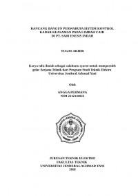 RANCANG BANGUN PURWARUPA SISTEM KONTROL
KADAR KEASAMAN PADA LIMBAH CAIR
DI PT. SARI ENESIS INDAH