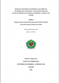 HUBUNGAN KECERDASAN EMOSIONAL DAN PRESTASI AKADEMIK PADA MAHASISWA AKTIVIS ORGANISASI DI FAKULTAS PSIKOLOGI UNIVERSITAS JENDERAL ACHMAD YANI CIMAHI