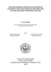 ANALISIS KINERJA STRUKTUR REINFORCED
CONCRETE STEEL (RCS) DENGAN METODE NON
LINEAR INELASTIC PUSHOVER ANALYSIS