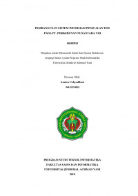 PEMBANGUNAN SISTEM INFORMASI PENJUALAN TEH PADA PT. PERKEBUNAN NUSANTARA VIII