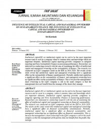 Influence of Intellectual Capital and Managerial Ownership on Sustainability Finance