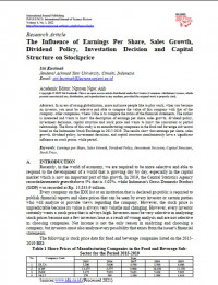 The Influence of Earnings Per Share, Sales Growth, Dividend Policy, Investation Decision and Capital Structure on Stockprice