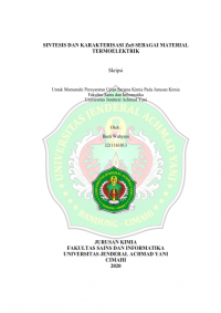 SINTESIS DAN KARAKTERISASI ZnS SEBAGAI MATERIAL TERMOELEKTRIK