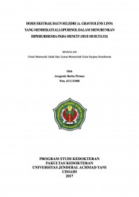 Dosis Ekstrak Daun Seledri (A. Graveolens Linn) Yang Mendekati Allopurinol Dalam Menurunkan Hiperurisemia Pada Mencit (Mus Musculus)