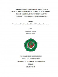 Karakteristik Dan Jumlah Kasus Pasien Dengan Adhesi Peritoneal Di Bagian Bedah Anak Rumah Sakit Dr Hasan Sadikin Bandung Periode 1 Januari 2013 – 31 Desember 2016