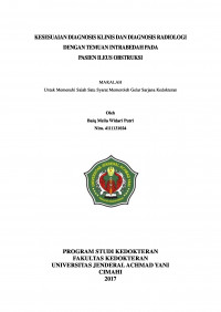 Kesesuaian Diagnosis Klinis Dan Diagnosis Radiologi Dengan Temuan Intrabedah Pada Pasien Ileus Obstruksi