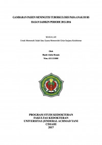 Gambaran Pasien Meningitis Tuberkulosis Pada Anak Di Rs Hasan Sadikin Periode 2012-2016