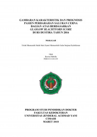 Gambaran Karakteristik Dan Prognosis Pasien Perdarahan Saluran Cerna Bagian Atas Berdasarkan Glasgow Blachtford Score Di Rs Dustira Tahun 2016