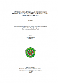 SINTESIS NANOPARTIKEL Al 2 O 3 MENGGUNAKAN LIMBAH TOMAT SEBAGAI AGEN PENGKELAT UNTUK APLIKASI NANOFLUIDA