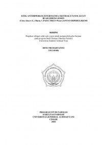 EFEK ANTIHIPERKOLESTEROLEMIA EKSTRAK ETANOL KULIT BUAH JERUK LEMON (Citrus limon (L.) Burm. f. PADA TIKUS Wistar JANTAN HIPERGLIKEMI