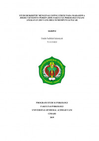 STUDI DESKRIPTIF MENGENAI COPING STRESS PADA MAHASISWA HIGHLY SENSITIVE PERSON (HSP) FAKULTAS PSIKOLOGI UNJANI ANGKATAN 2015 YANG BELUM MEMPUNYAI PACAR