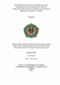 PENGARUH KESADARAN WAJIB PAJAK DAN PENERAPAN SELF ASSESSMENT SYSTEM TERHADAP KEPATUHAN WAJIB PAJAK KOS DAN RESTORAN DI KOTA CIMAHI