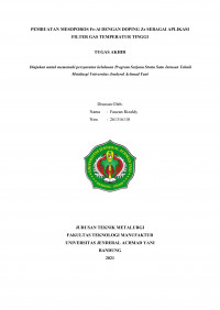 PEMBUATAN MESOPOROS Fe-Al DENGAN DOPING Zr SEBAGAI APLIKASI FILTER GAS TEMPERATUR TINGGI