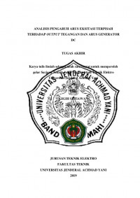 ANALISIS PENGARUH ARUS EKSITASI TERPISAH TERHADAP OUTPUT TEGANGAN DAN ARUS GENERATOR DC