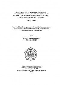 DIAGNOSIS KELAYAKAN ISOLASI MINYAK TRANSFORMATOR 150 kV/20 kV MENGGUNAKAN METODE DISSOLVE GAS ANALYSIS DI GARDU INDUK CIBABAT CIMAHI PT PLN (PERSERO)