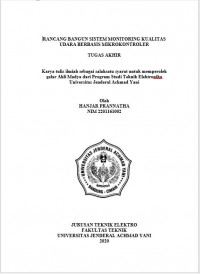 RANCANG BANGUN SISTEM MONITORING KUALITAS UDARA BERBASIS MIKROKONTROLER